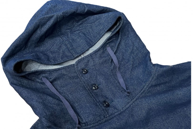 Engineered Garments Cagoule Shirt Indigo Cotton Denim Flannel