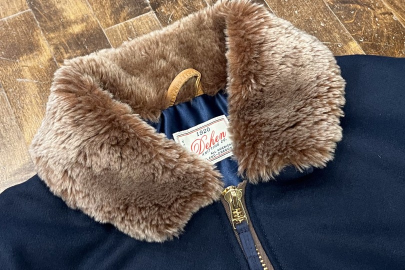 Dehen 1920 Independence Exclusive Flyer's Club Jacket Dark Navy Wool + Kodiak Mouton