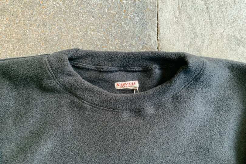Kapital Big Swt Black Reverse Fleece - Made in Japan | Knits