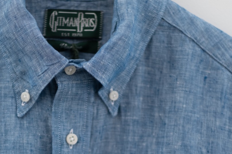 Gitman Bros. Vintage Button Down Blue Chambray Linen