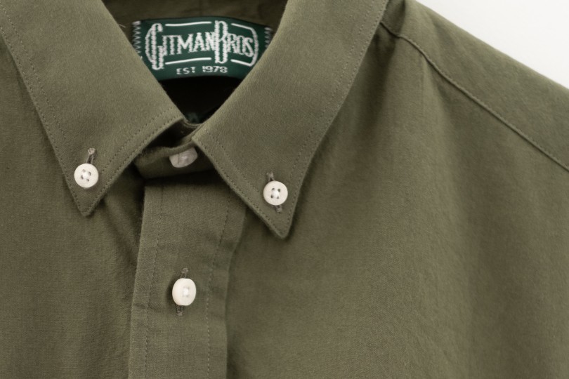 Gitman Bros. Vintage Button Down Olive Washer Cloth