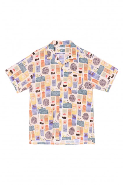 Engineered Garments Camp Shirt Multi Color Tencel Jamaican Print