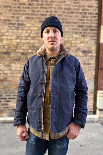 Dehen 1920 Independence Exclusive N-1 Deck Jacket Dark Navy + Kodiak Mouton