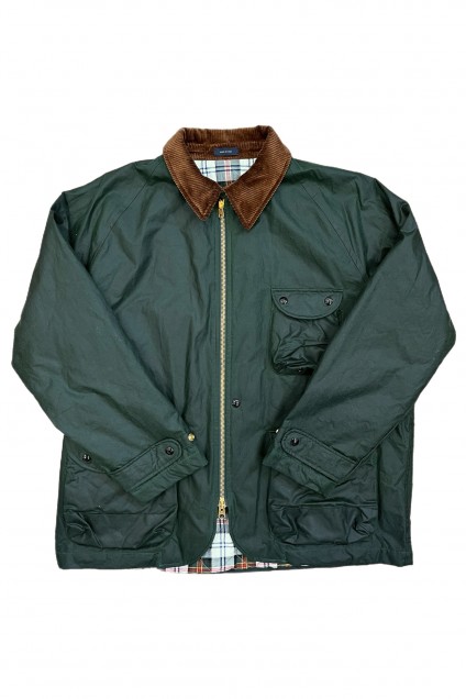 Drake's Waxed Coverall Jacket Green