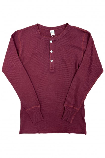 Warehouse & Co. Lot. 5904 Waffle-Knit Henley Bordeaux