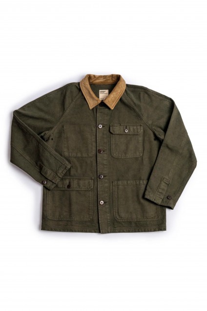 Heimat Journey Coat Contrast Collar Squad Green