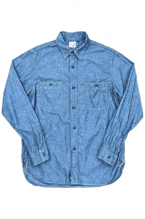 Orslow Slim Fit Work Shirt Chambray 84