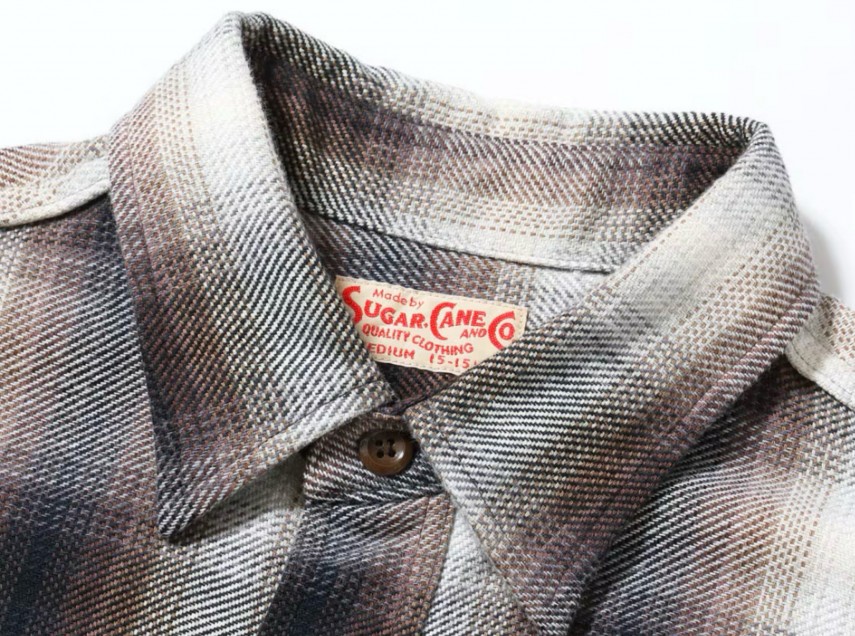 Sugar Cane Work Shirt Brown Check
