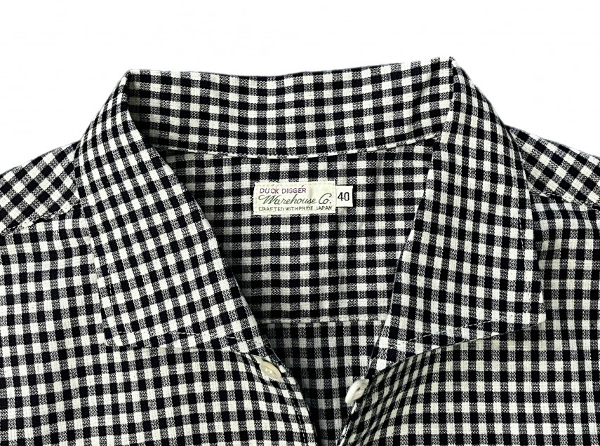 Warehouse & Co. Lot. 3091 S/S Open Shirt Small Navy Gingham