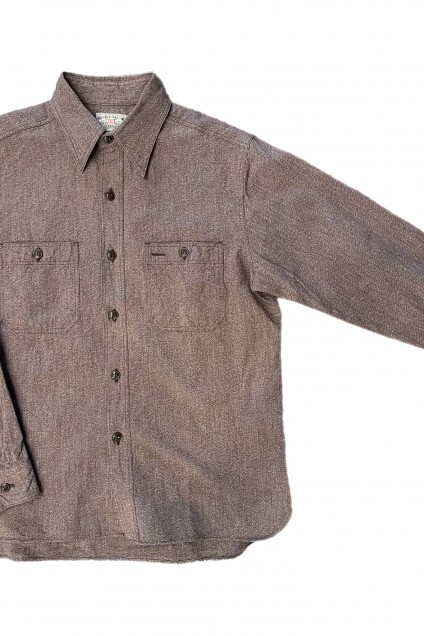 Buzz Rickson's Work Shirt Brown Cotton Covert