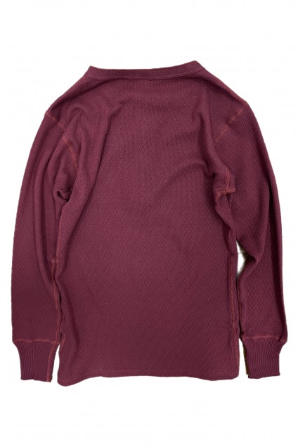 Warehouse & Co. Lot. 5904 Waffle-Knit Henley Bordeaux