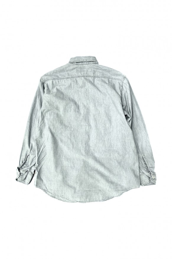 Orslow Work Shirt with Flap Pocket Chambray Bleached 99