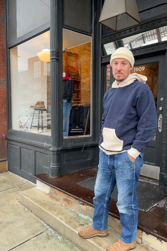 Velva Sheen 50's Pullover Hoodie Navy/Ivory