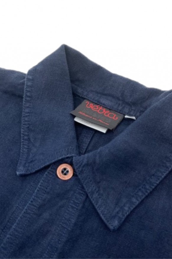 Vetra Linen Chore Coat Navy