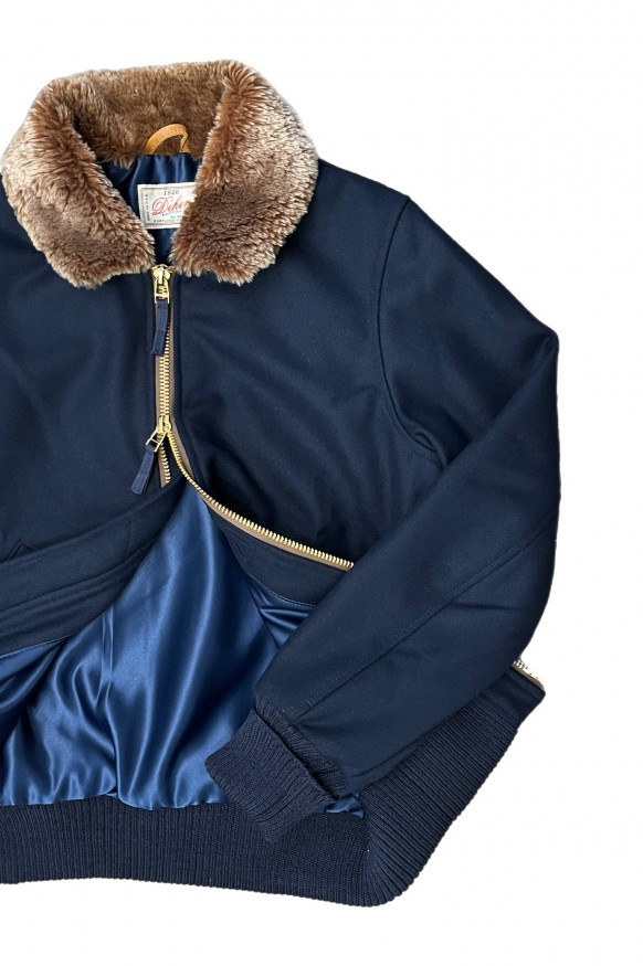 Dehen 1920 Independence Exclusive Flyer's Club Jacket Dark Navy Wool + Kodiak Mouton