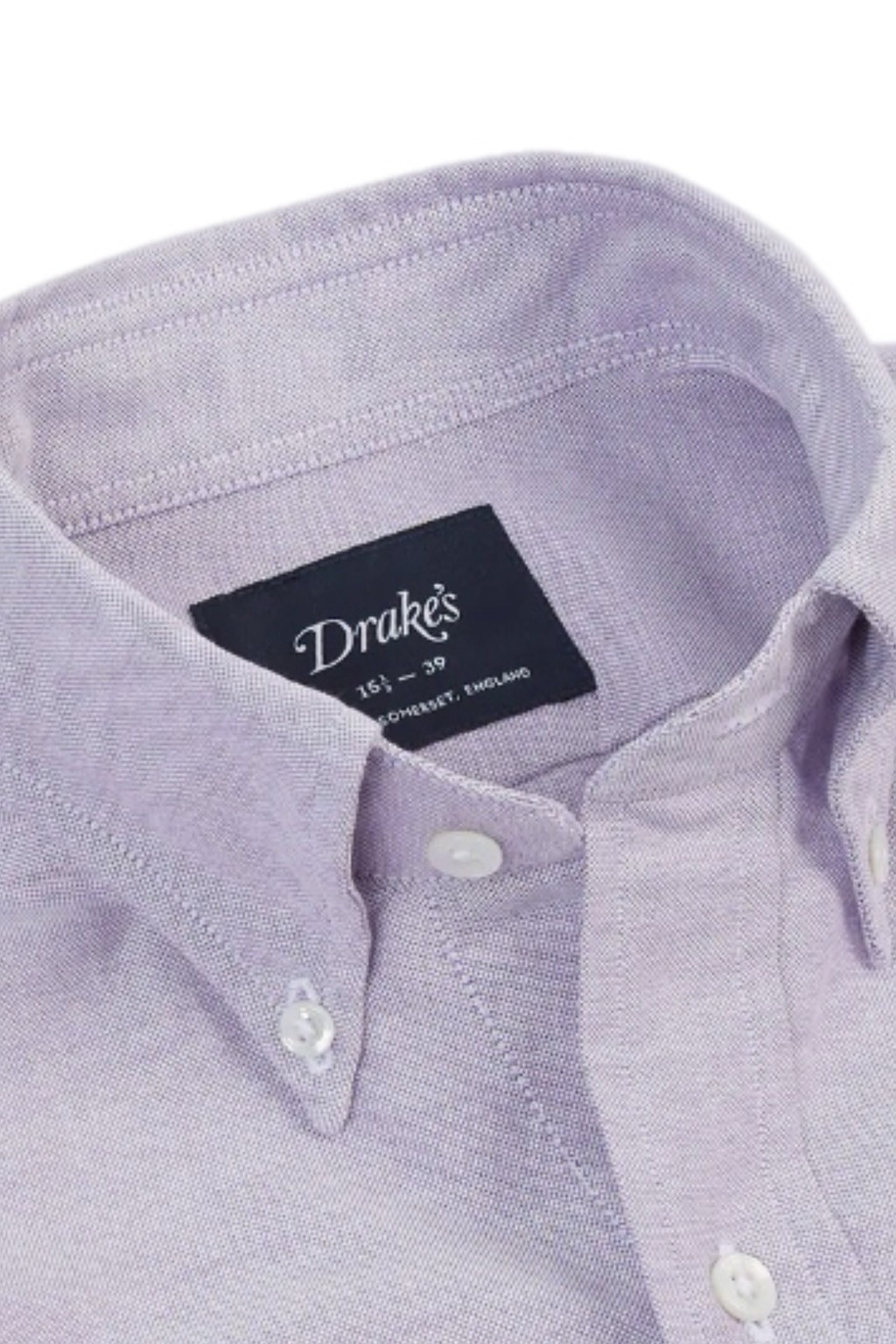 Drake's Button-Down Oxford Shirt Purple