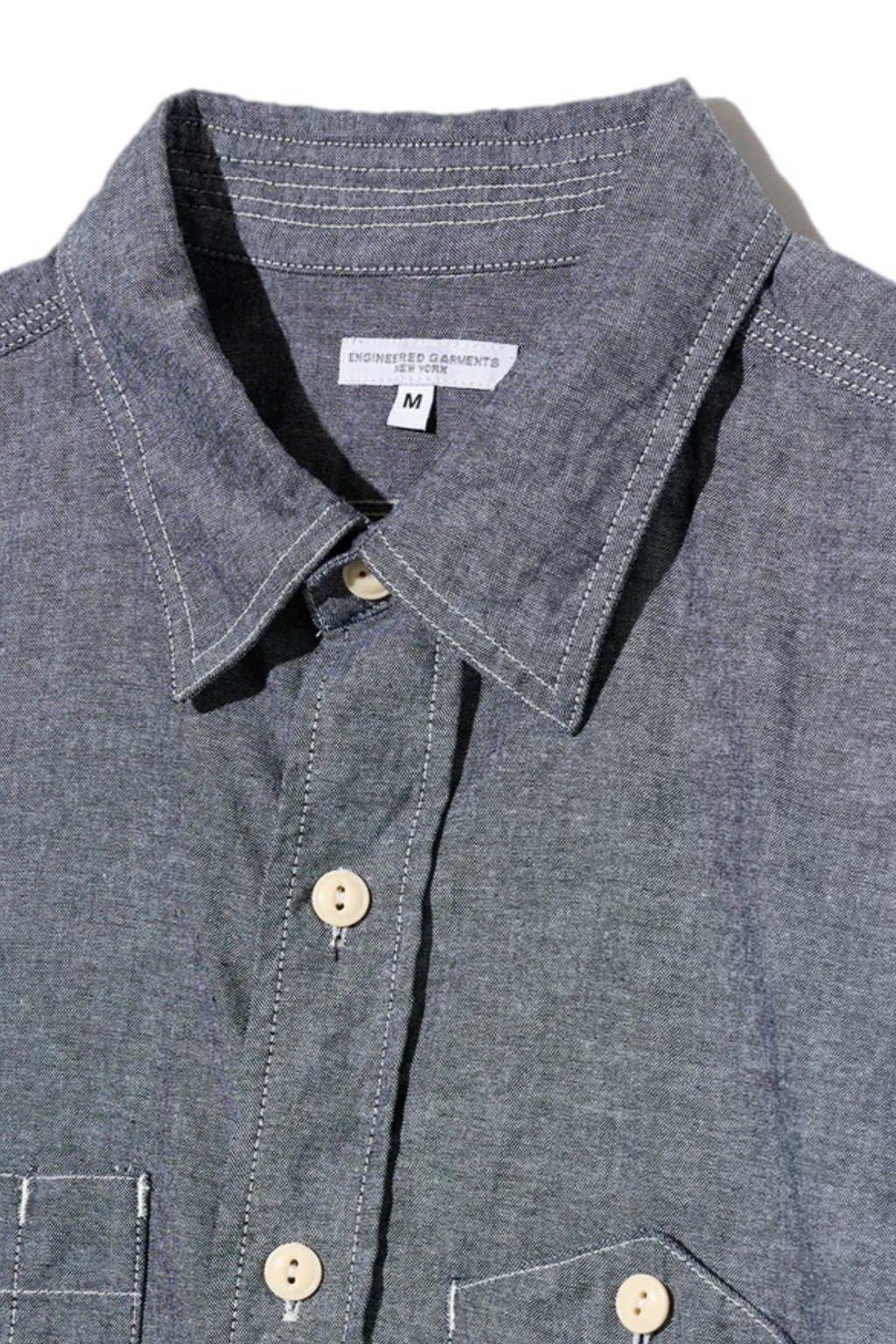 Engineered Garments Work Shirt Grey Cotton Chambray