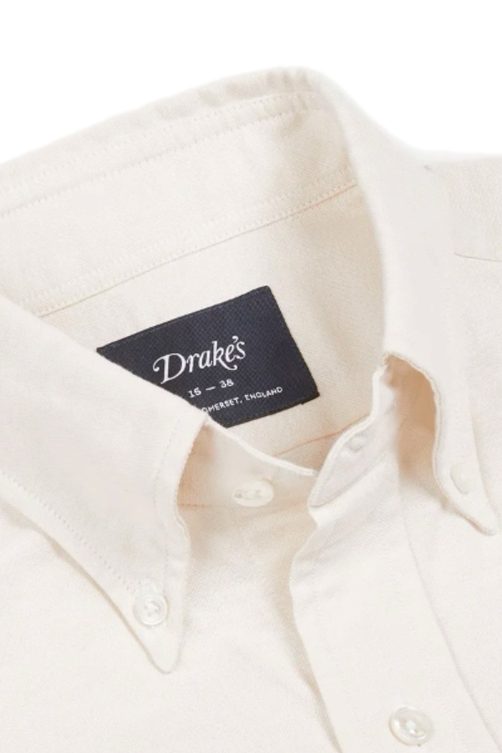 Drake's Button-Down Oxford Shirt Cream