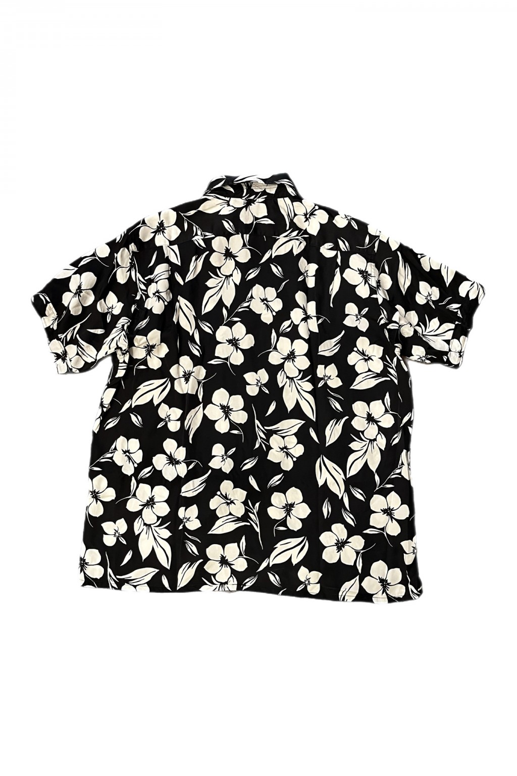 Engineered Garments Camp Shirt Black/Natural Tencel Floral Print