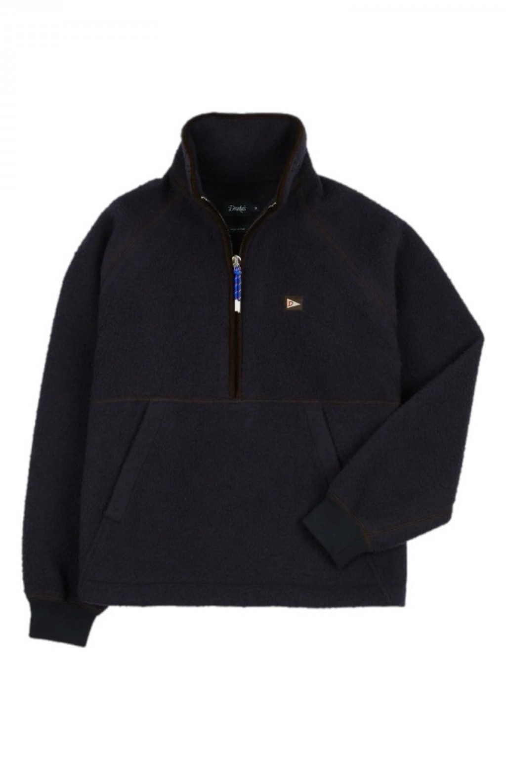 Drake's Casentino Half-Zip Fleece Navy - Made in Italy | Jackets