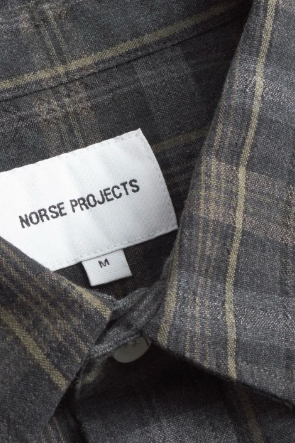 Norse Projects Ole Oversized Wool Check Shirt Charcoal Grey