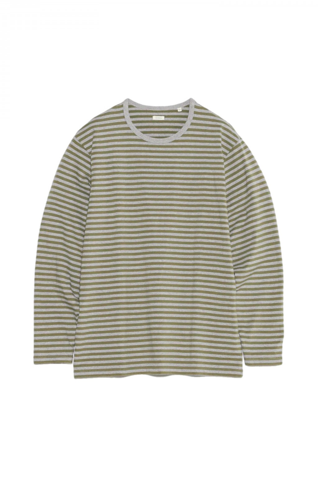 Nanamica COOLMAX Stripe Jersey L/S Tee Olive x Gray