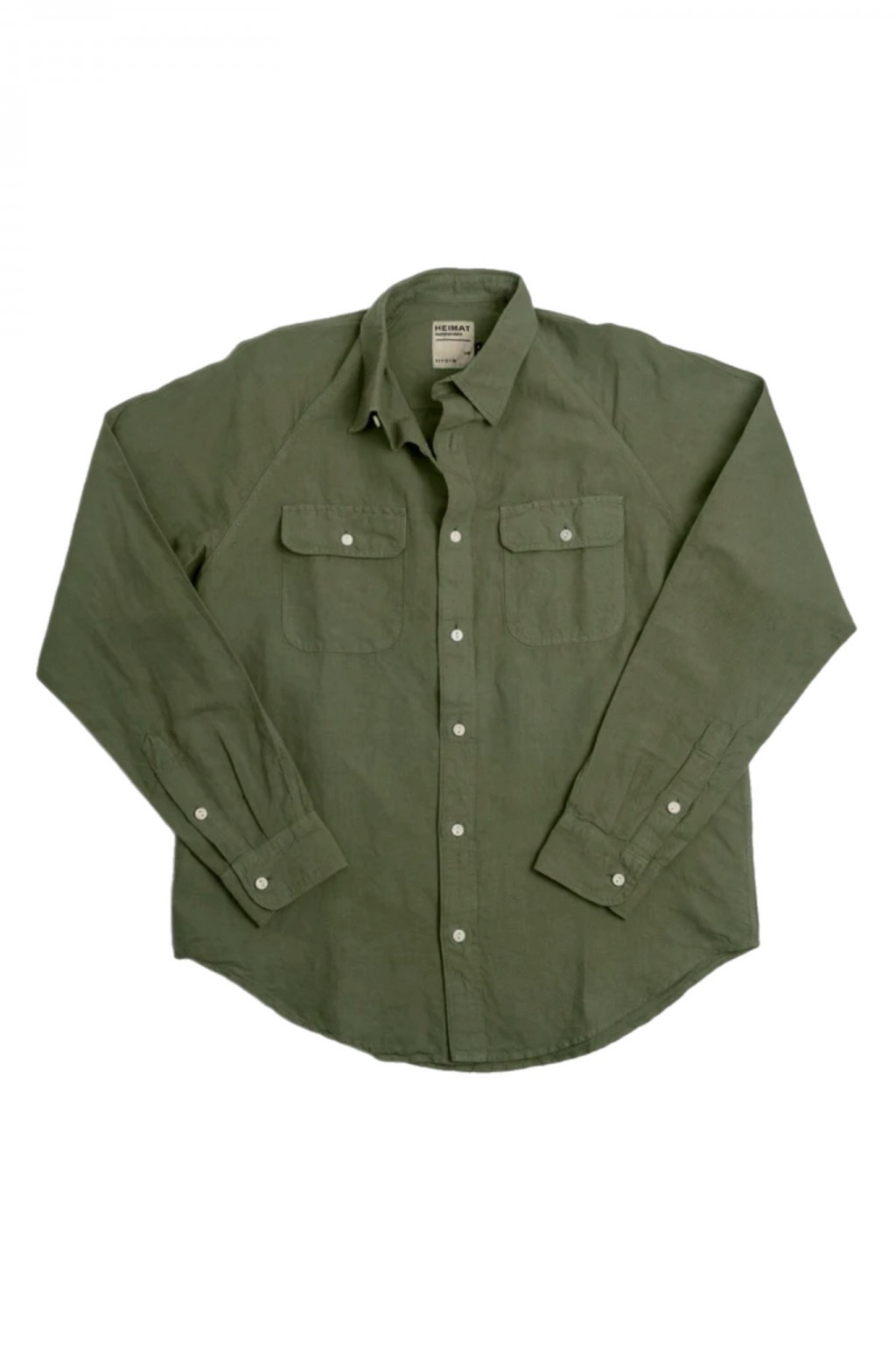 Heimat Work Shirt Military Green Cotton-Hemp