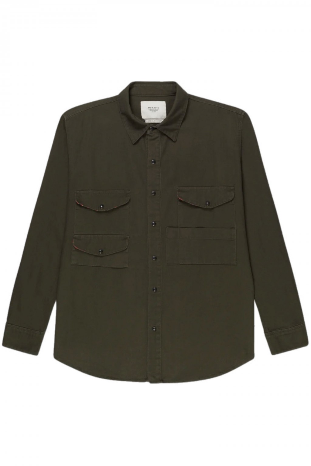 Monadic Cahill Shirt Olive Herringbone