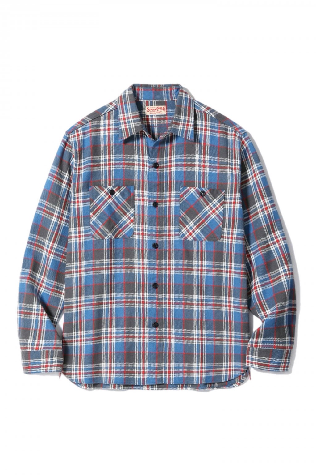 Sugar Cane Work Shirt Blue Twill Check - Made in Japan | Shirts