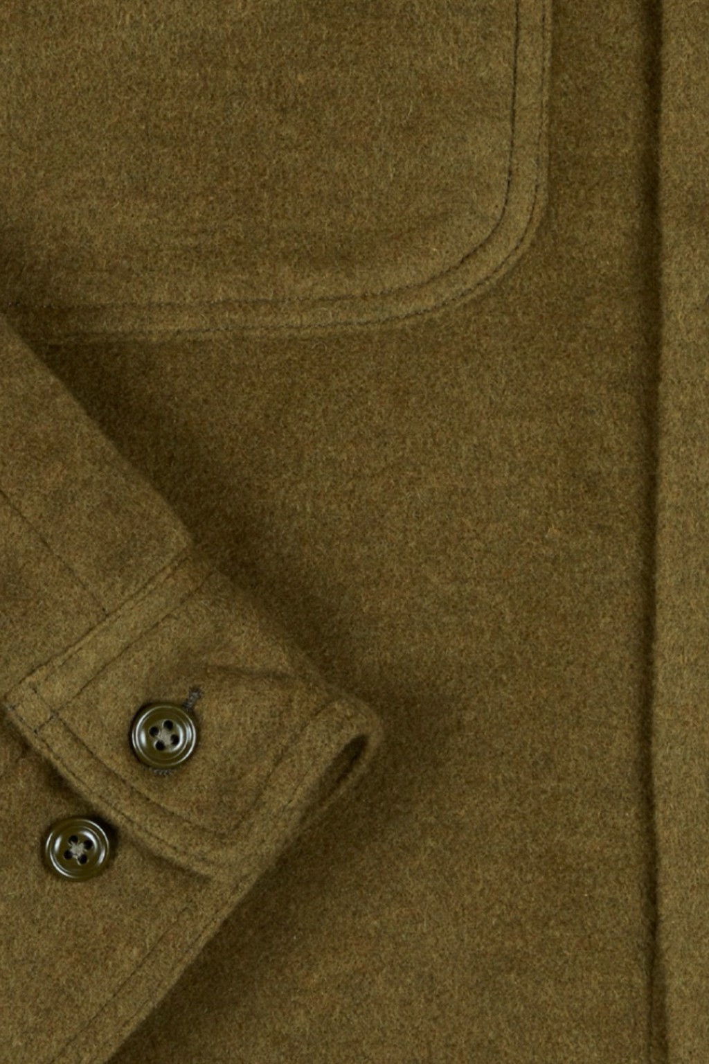 Randy's Garments Over Shirt Olive Heavy Brushed Wool