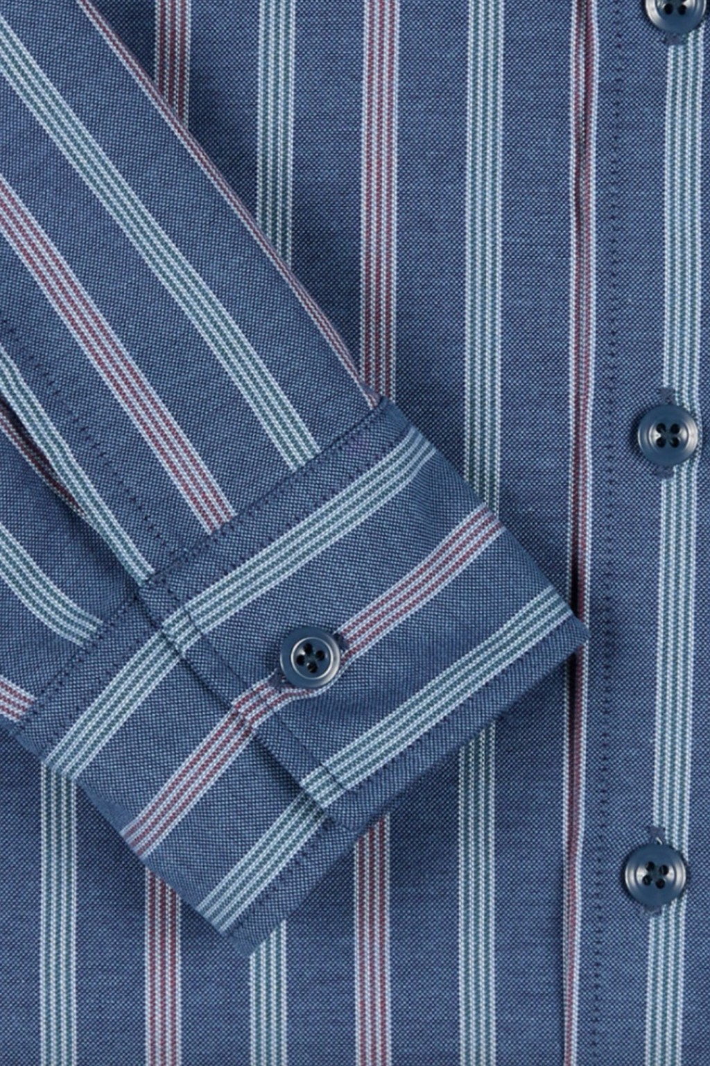 Randy's Garments 3-Pocket Work Shirt Blue Stripe Jacquard
