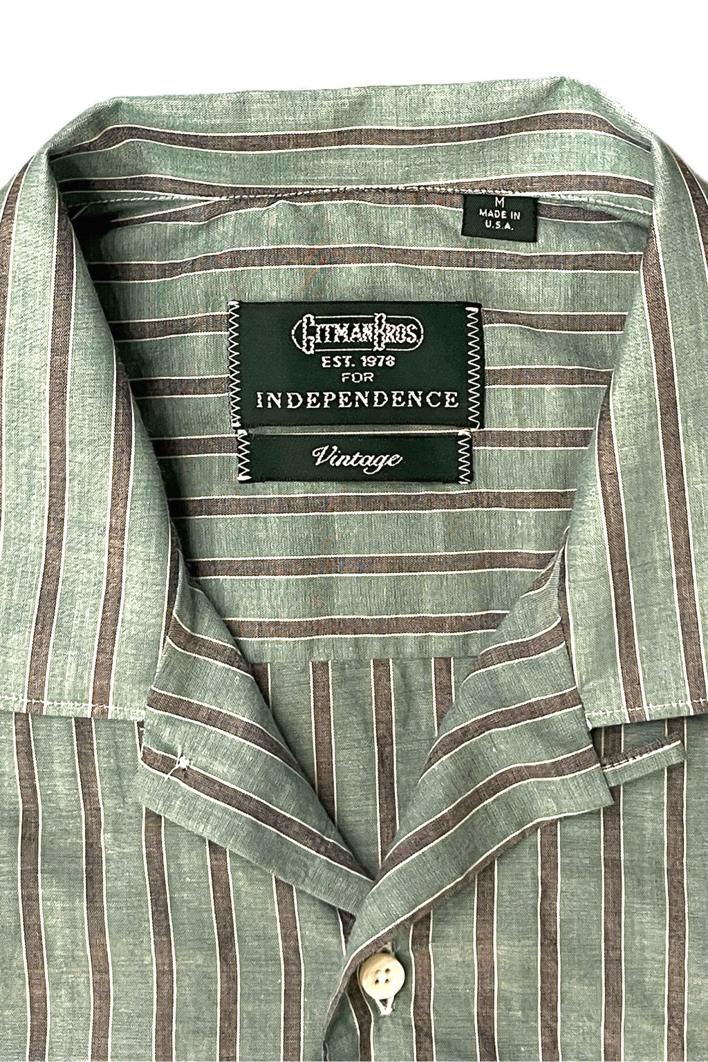 Gitman Bros. Vintage Independence Camp Shirt Green Awning Sheep