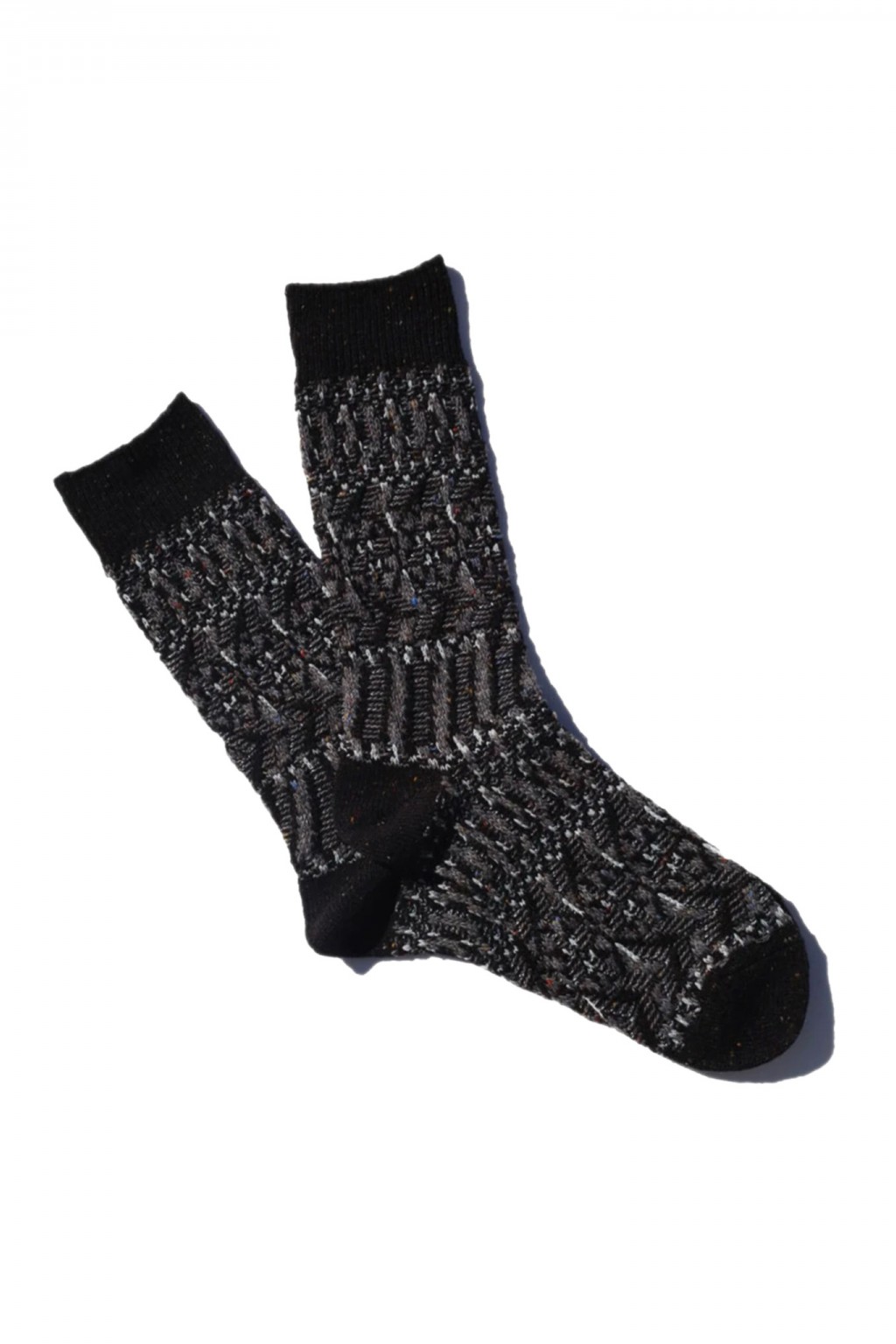 AnonymousIsm Tweed JQ Pattern Crew Sock Black