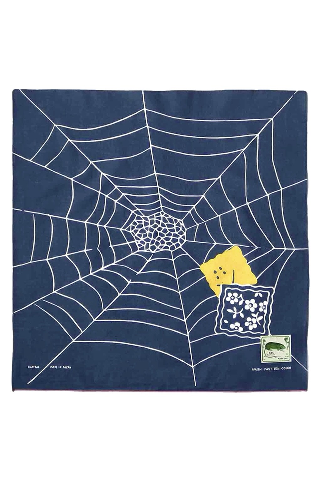 Kapital Fastcolor Selvedge Bandana (SPIDER PECKISH RAINBOWY) Navy
