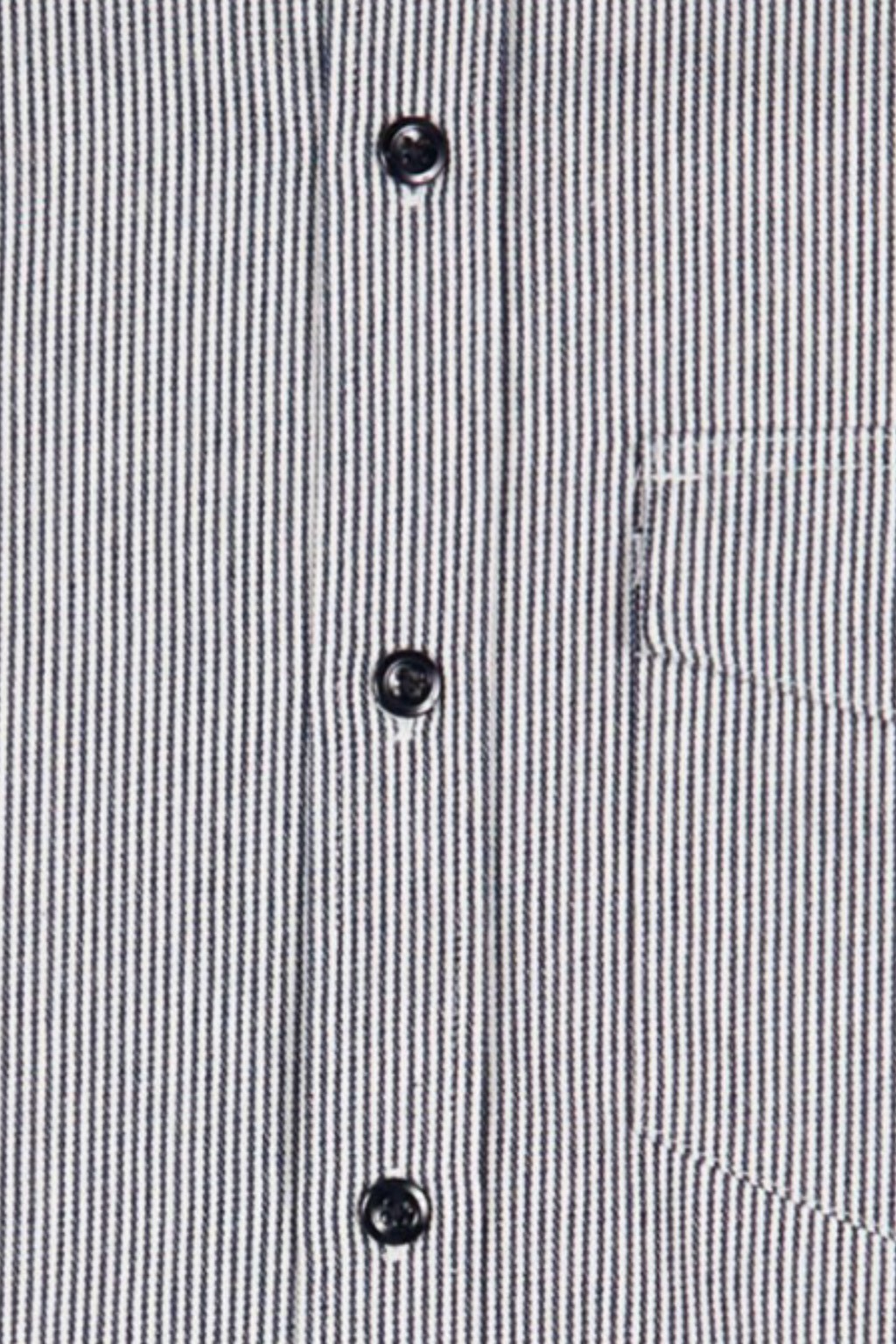 Randy's Garments 1-Pocket Shirt White/Indigo 8oz Narrow Stripe Denim