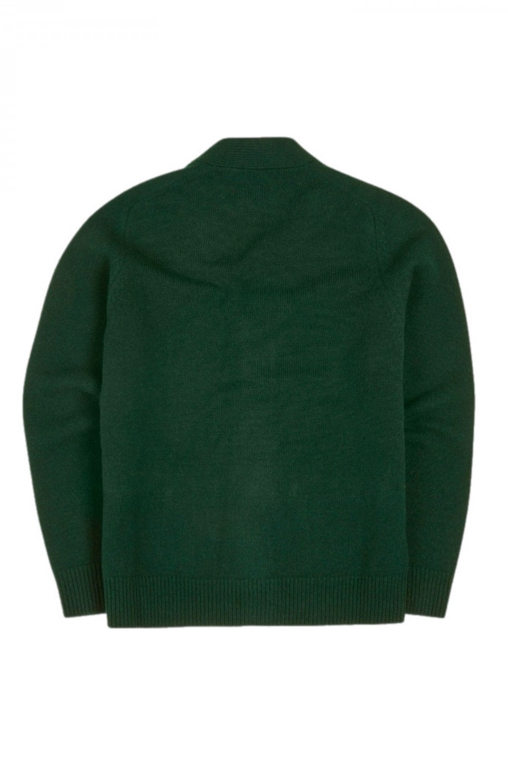 Drake's Classic Lambswool Cardigan Tartan Green