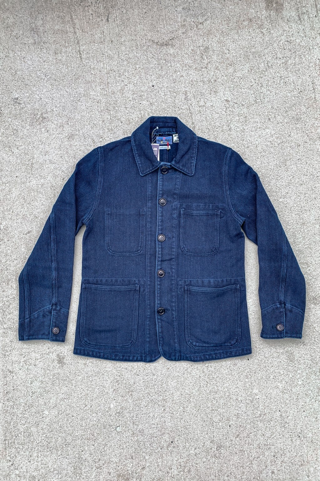 Blue Blue Japan Sashiko Coverall Jacket Pure Indigo Washed 