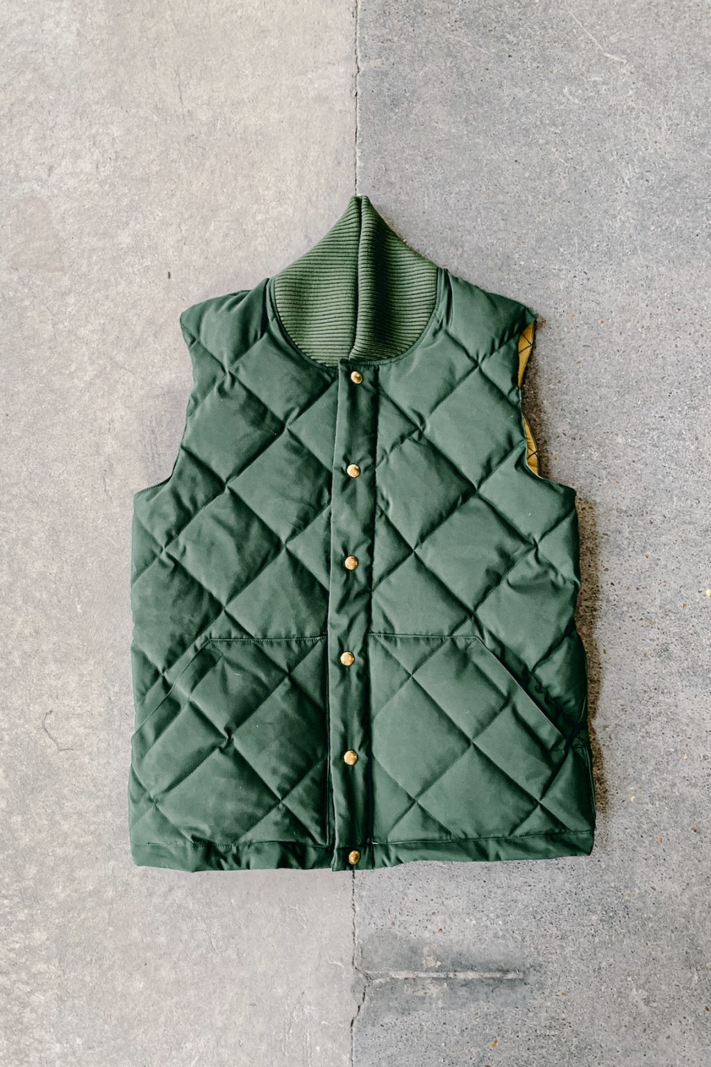 Crescent Down Works Italian Vest Olive/Khaki - Made in USA