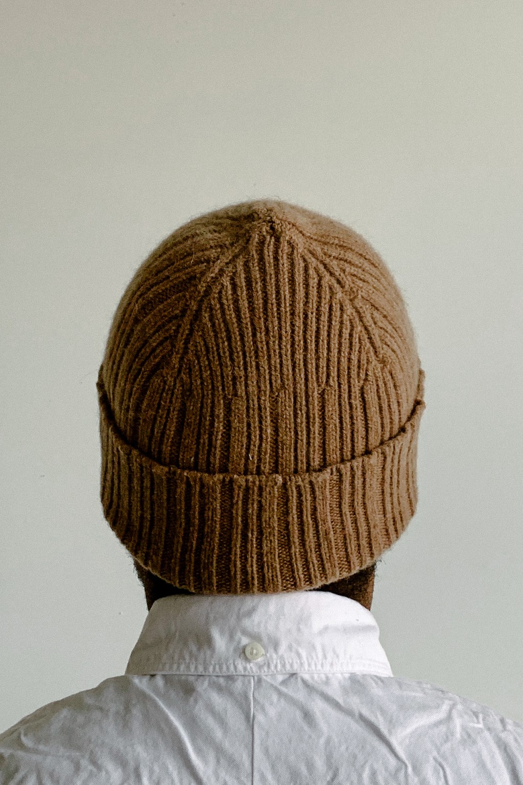 Drake's Ribbed Geelong-Angora Beanie Camel - Made in United