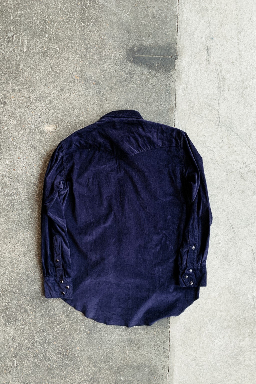 Engineered Garments Combo Western Shirt Navy Cotton 21W Corduroy
