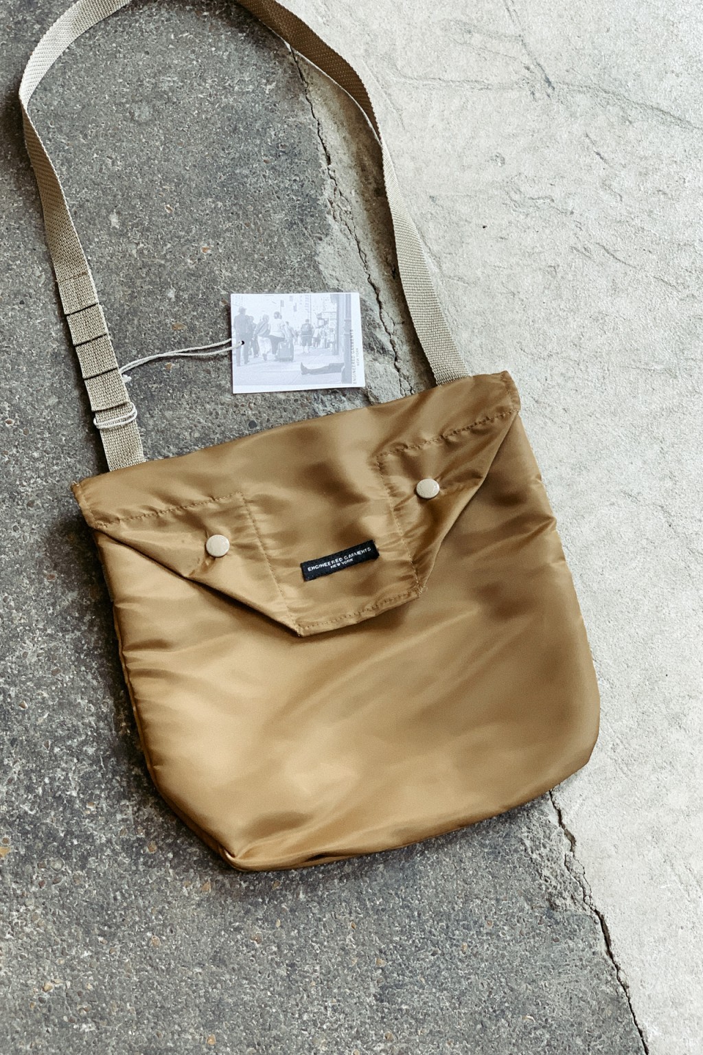 Engineered Garments Shoulder Pouch Coyote Flight Satin Nylon Made in