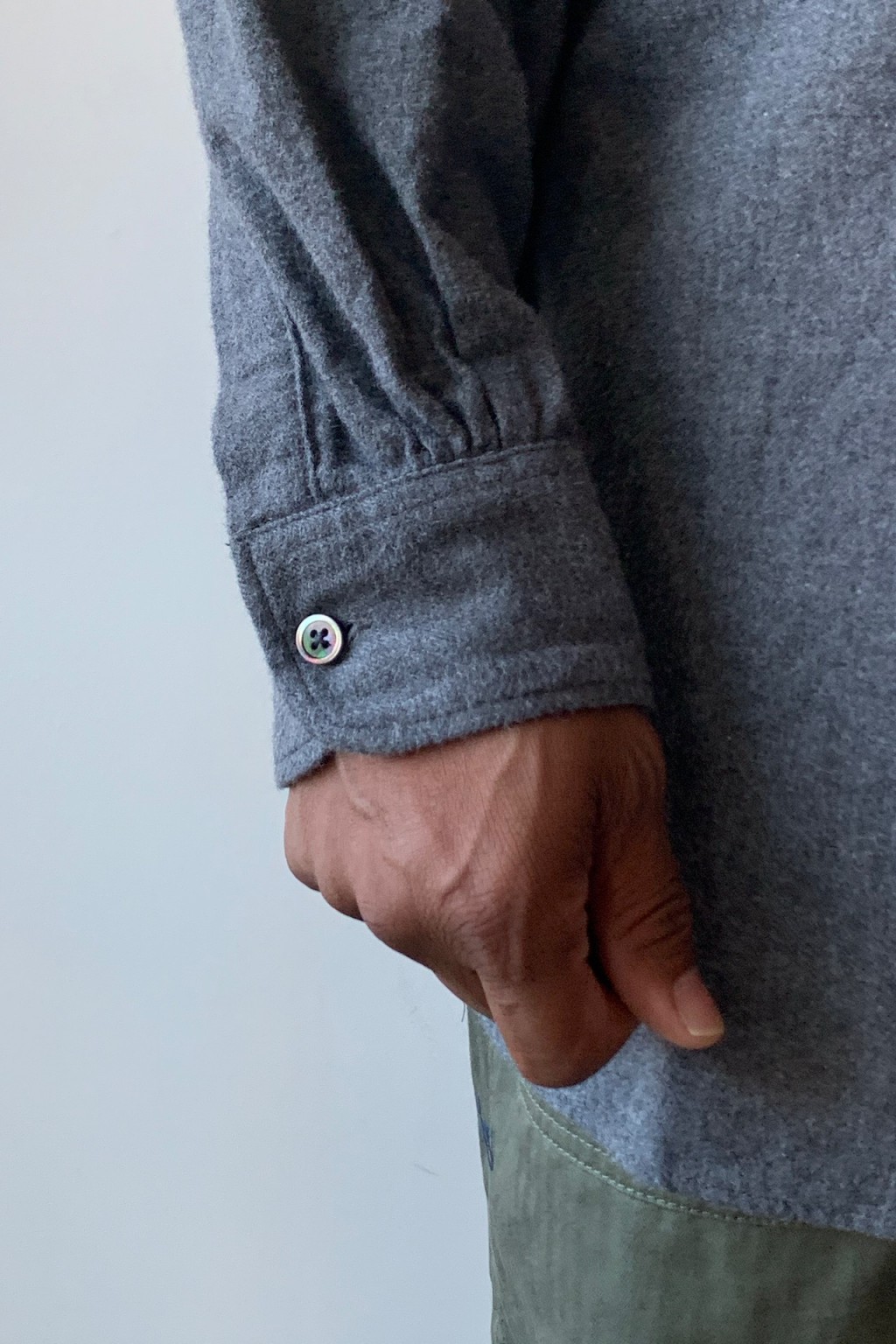 Engineered Garments 19th Century BD Shirt Dark Grey Brushed Cotton