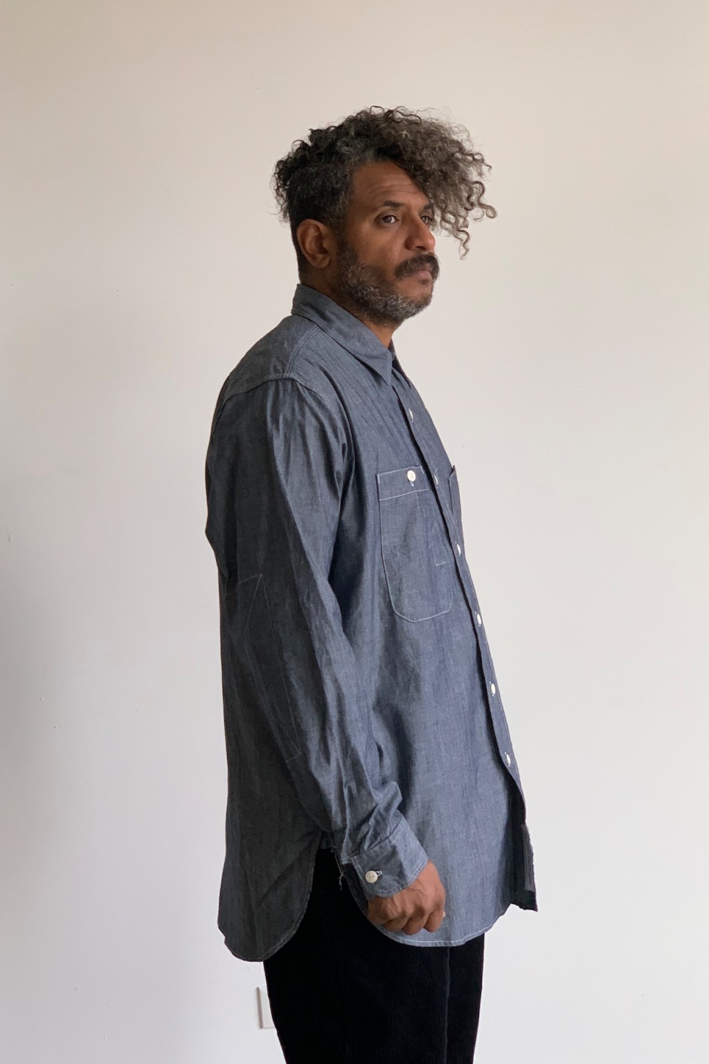 Engineered Garments Work Shirt Indigo Cotton Chambray - Made in