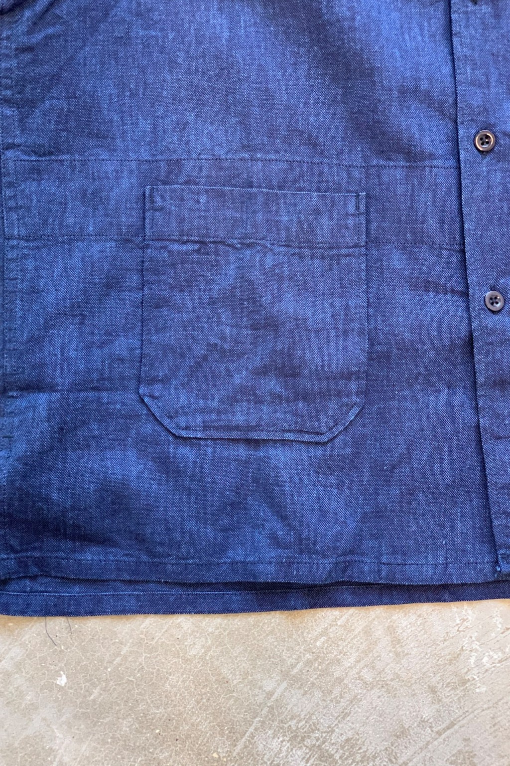 Engineered Garments Camp Shirt Navy CL Solid - Made in USA 