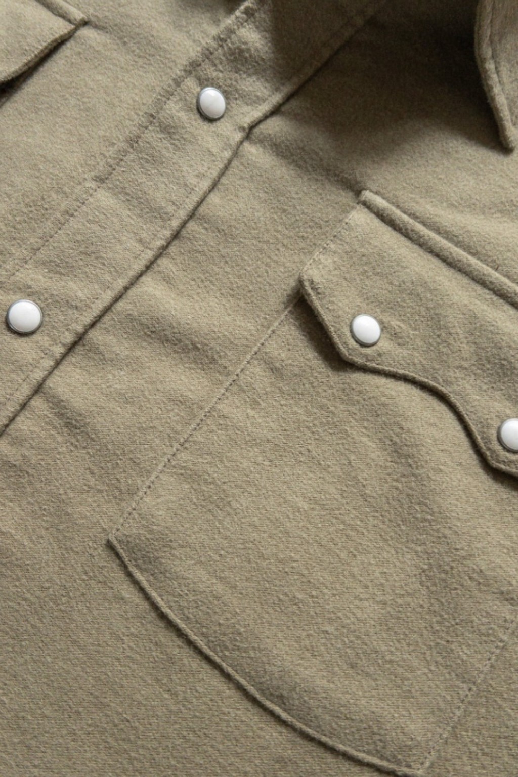 Wythe Moleskin Pearlsnap Shirt Faded Olive