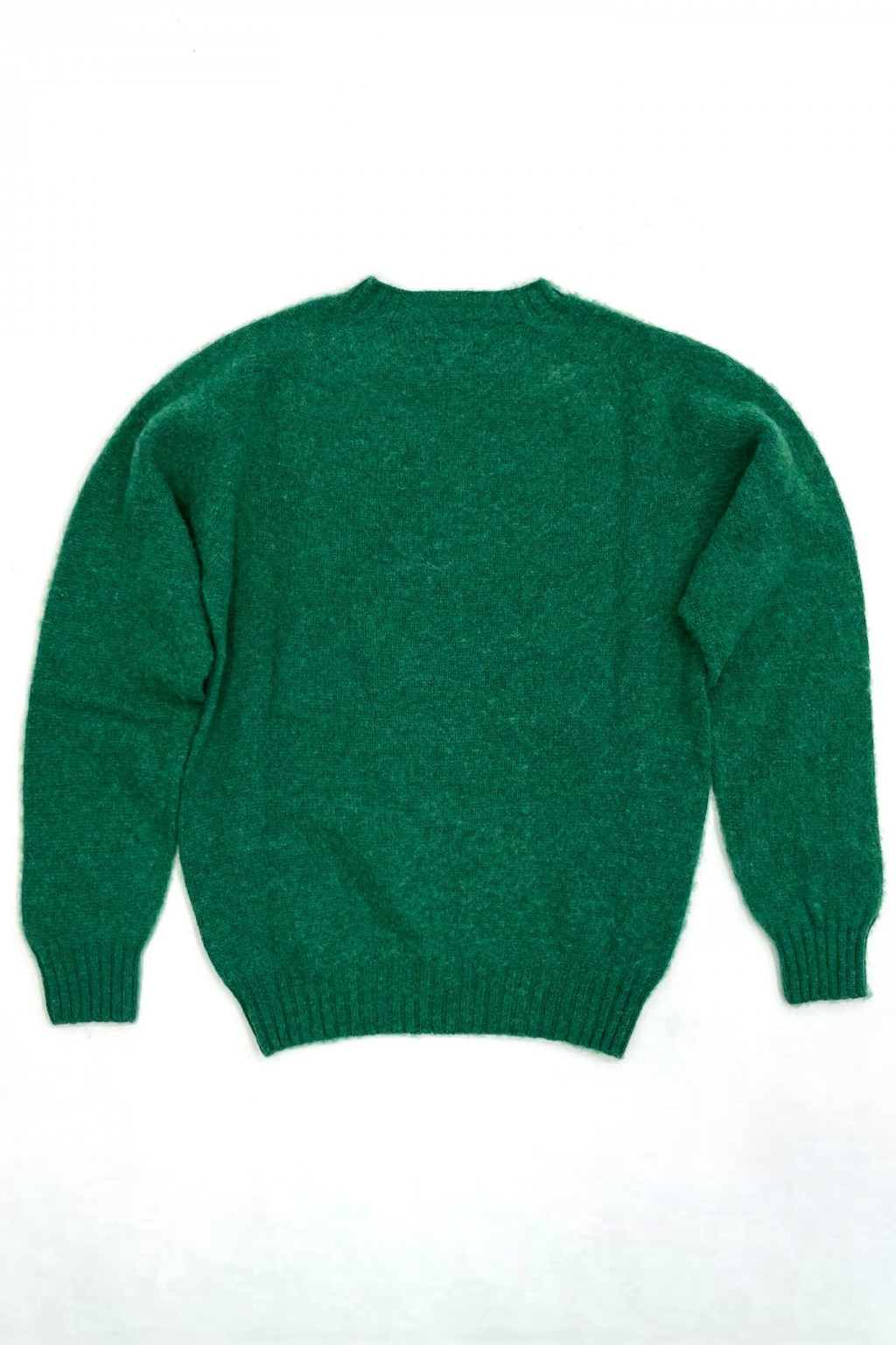 Drake's Brushed Shetland Crewneck Jumper Pixie Green