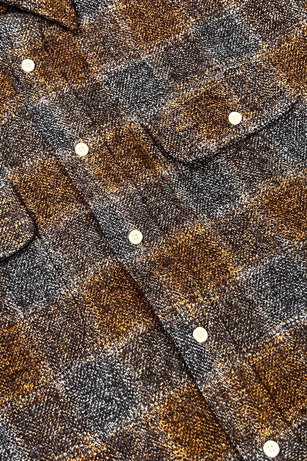 Gitman Bros. Vintage Independence Work Shirt Brown Cotton Tweed Check