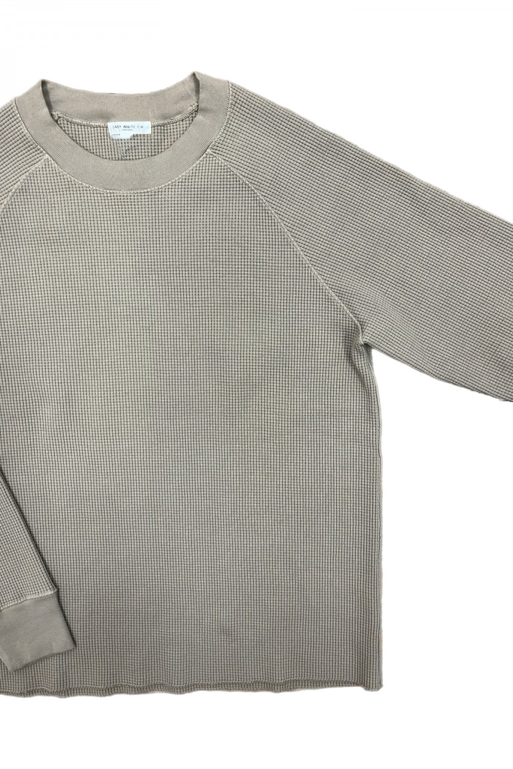 Lady White Co. Cropped Raglan Thermal Almond