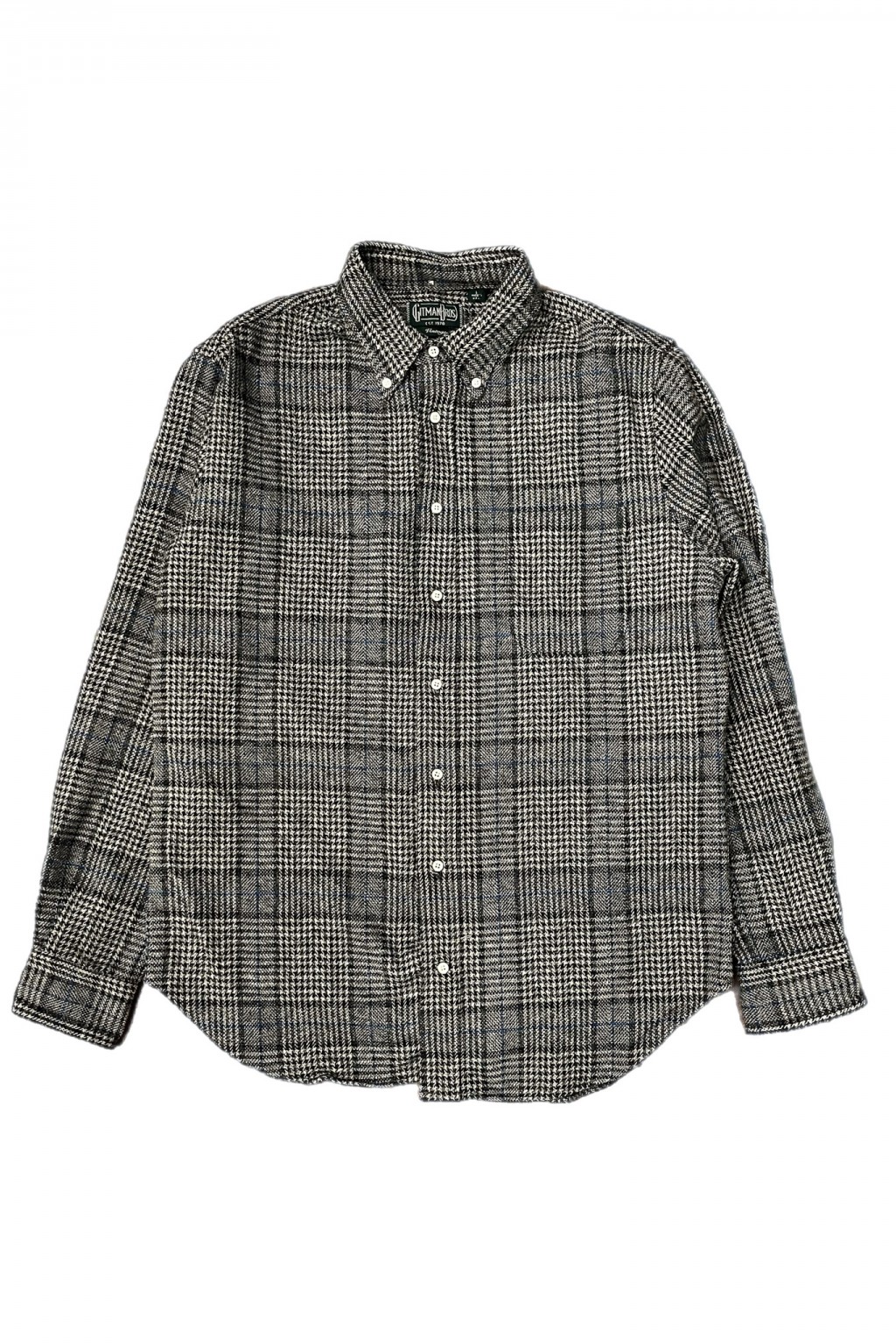Gitman Bros. Vintage Long Sleeve Button Down Grey Cotton Tweed Check