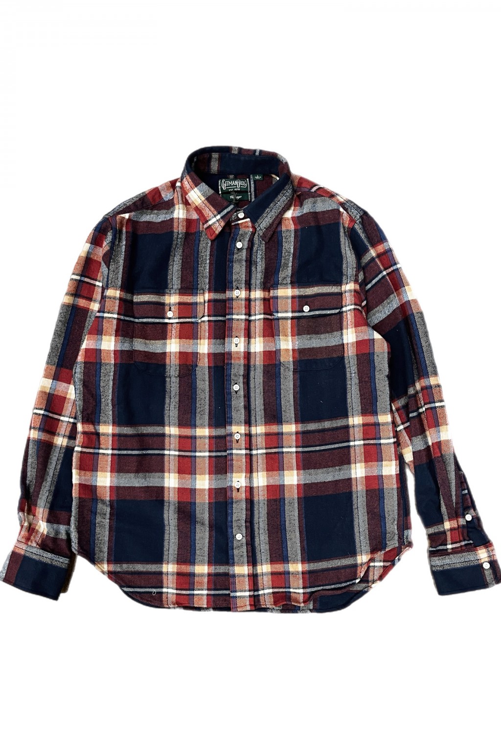 Gitman Bros. Vintage Independence Work Shirt Rose/Navy Brushed Winter Madras